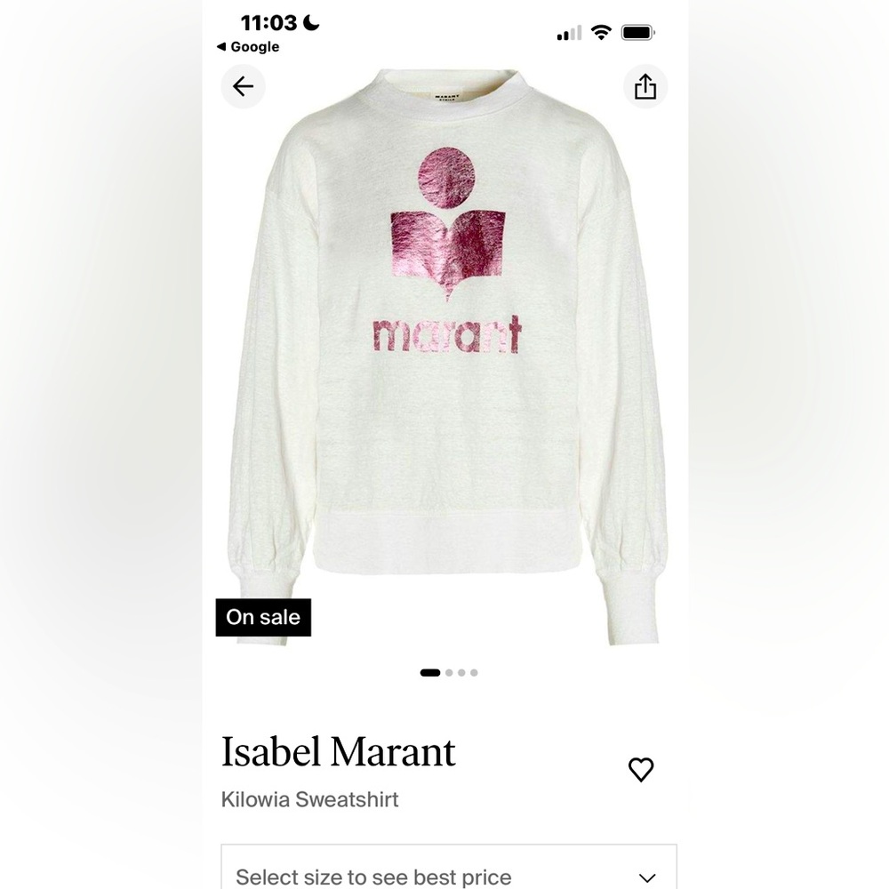 Marant Linen Sweatshirt metallic logo NWT size XL/42 EU